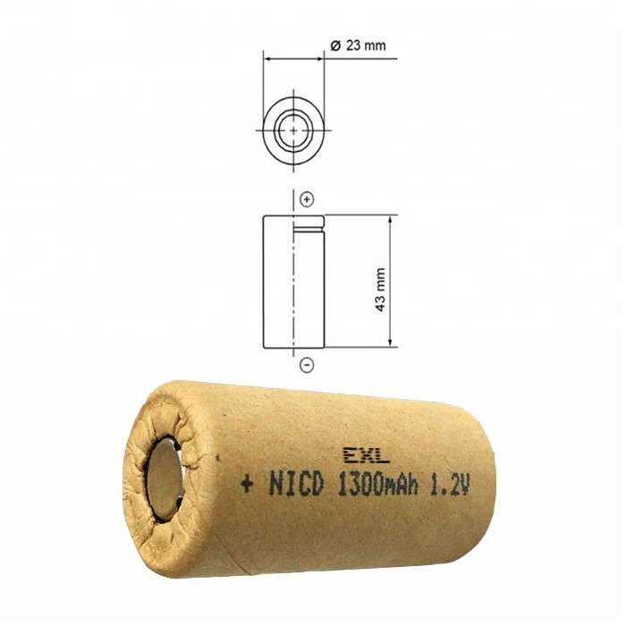New Arrival ni-cd battery 1.2V Sub C size 1300mAh NiCd rechargeable battery nickel cadmium battery SC size
