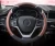 Import New cartoon car steering wheel cover linen carbon fiber leather handlebar cover from China