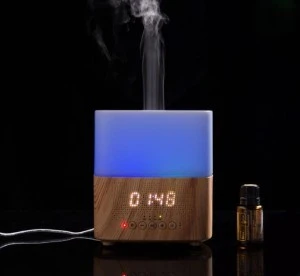 New Clock diffuser Time Show Aromatherapy Wooden Grain Bluetooth Oil Diffuserfor Open Shop,Baby nursery,Pet Grooming