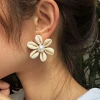 New  Creative Pearl Shell Flower Retro Earrings Wholesale