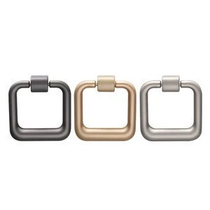 New design furniture wardrobe accessories zinc alloy antique drawer pull handles modern square cabinet ring pulls