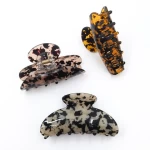 New Fashion Hair Accessories Women Acrylic Leopard Barrette Clip Hairpin Ponytail Holder Crab Clamp Accetate Big Hair Claw Clips
