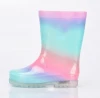 New Jelly Cheap Price Children Plastic Waterproof Shoes  Led Lights Glitter Kids PVC Rain Boots For Wholesale