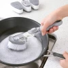 New Long Handle Pot brush  Sponge PP Bristle dish washing brush With Soap Dispenser cleaning brushes