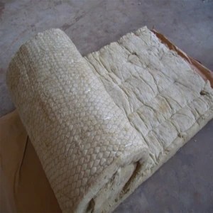 New Technology fireproof thermal insulation UET 60kg/m3 50mm 5m length rock wool blanket/roll/felt with wire mesh