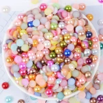 Newest Arrival Fashion Loose White Artificial ABS Pearl Half Round  Pearl for nail and cell phone decoration