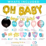 Nicro Baby Shower Gender Reveal Theme Party Supplies OH BABY Foil Balloon Heart Confetti For Boy Or Girl Party Decoration Set