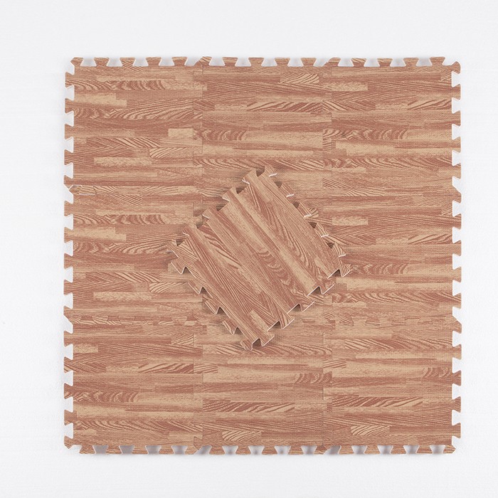 Non-toxic Wood Grain Eva Foam Interlocking Outdoor Floor Mat for Kitchen