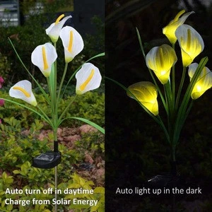 ODM/OEM Factory Solar led light Christmas decorative callas flower Light 7 Color Auto-Changing Outdoor Garden