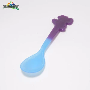 OEM Custom Color Changing Ice Cream Environmental Plastic Spoon Approved FDA