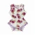 Import OEM design big red flower pattern baby romper with hairball from China