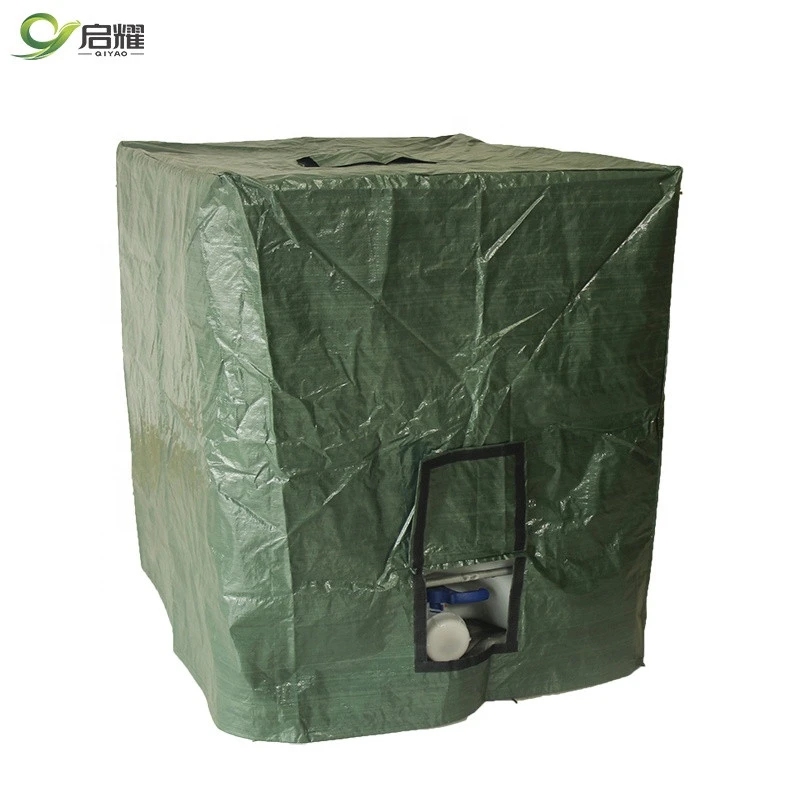 OEM Green Waterproof And Anti-UV PE Woven Fabric IBC Cover Pallet Cover For Cargo