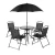 Import OEM Luxury Steel Outdoor Patio Chair Table Umbrella Set Garden Chair Outdoor Furniture from China