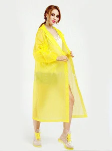 Okway PEVA Plastic Adult Reusable Raincoat For Outdoor
