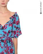 OLIVIA FLORAL PRINTED SILK CREPE DRESS