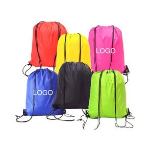 Original factory cheap polyester custom promotional drawstring sack pack bag