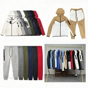 Original fashion brand With logo Sports Pants Hoodies tech fleece tracksuit tech fleece cotton patchwork tracksuits for men