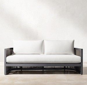 Outdoor furniture luxury all-weather cord durable rustproof forged aluminium garden sofa