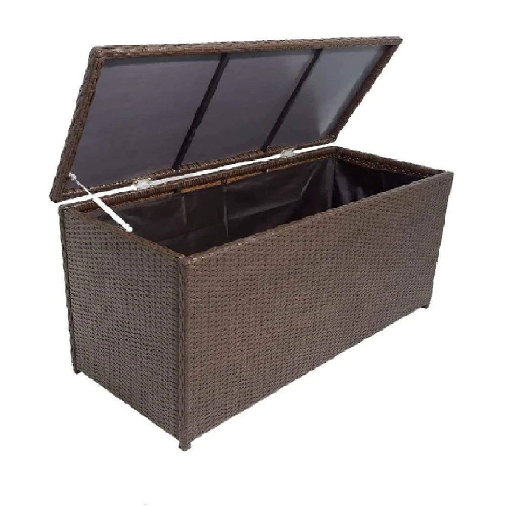Outdoor storage box chest bin,  garden storing case, wicker rattan outdoor garden furniture set.