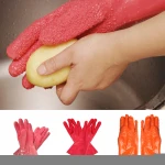 Pair Creative Peeled Potato Cleaning Gloves Kitchen Vegetable Rub Fruits Skin Scraping Fish Scale Non-slip Household Glove