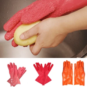 Pair Creative Peeled Potato Cleaning Gloves Kitchen Vegetable Rub Fruits Skin Scraping Fish Scale Non-slip Household Glove