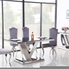 Perfect Welding Modern Home Furniture Dining Room Table Sets Stainless Steel Rectangle Tempered Glass Top Dining Table