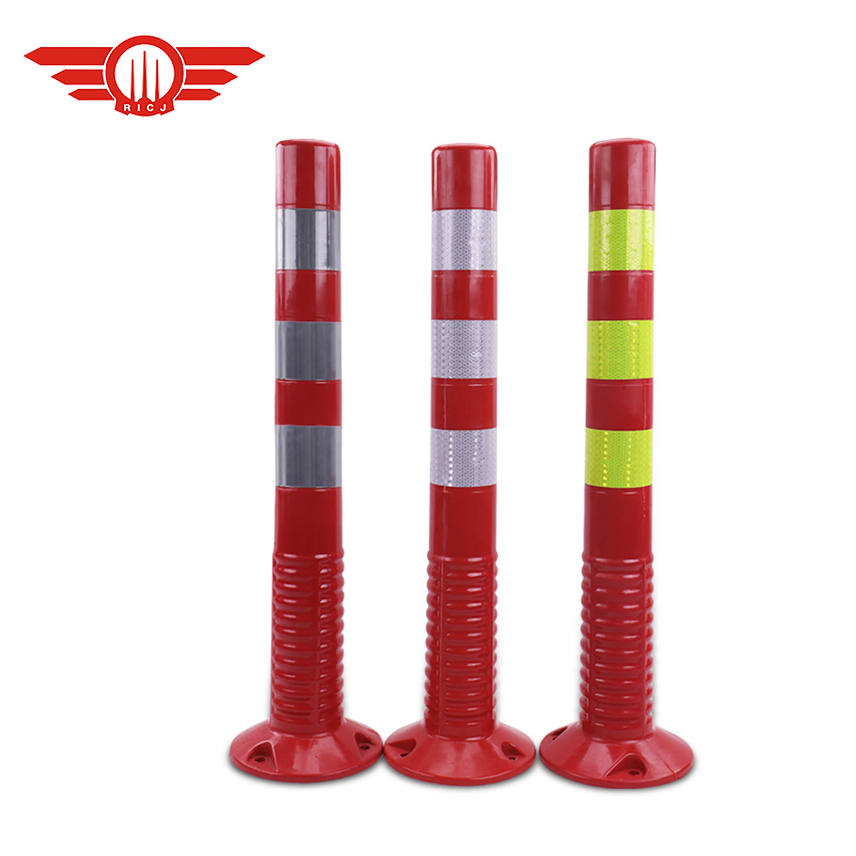 Plastic expandable road safety barrier