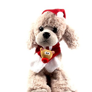 plush pet Christmas scarf and hat pet supplies festival accessories winter dog apparel