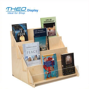 Plywood Four-Tier Displayer/Literature and Books Tabletop Display Stand