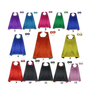 Polyester satin cape OEM superhero blank capes in bulk double layer blank type