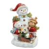 Polyresin Snowman kid bear and penguin with LED lights and music( 2XAAA battery) home decoration