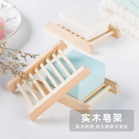 Popular Bathroom Accessory Natural Soap Bamboo Wood Soap Dish Holder Square Soap Holder