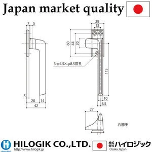 Popular Casement windows lock Cam latch handle open style Right DC-610T Japanese market product