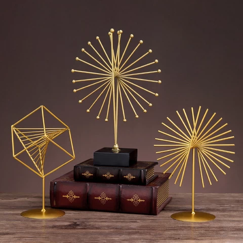 Popular Nordic Creative Happiness Cube Abstract Light Luxury Iron Art Decoration Gold Metal Small Ornaments For Home Decor