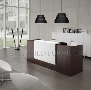 Popular Simple Design Orange and White Small Salon Reception Desk (SZ-RT055)