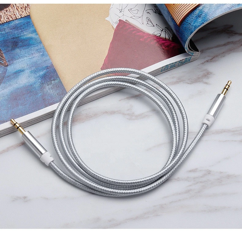 premium nylon jack 3.5 audio cable 3.5mm male to male stereo car aux cable for car cellphone headset speaker