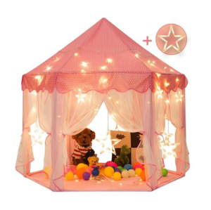Princess Girls Pink Large Playhouse Kids Castle Play Toy Tent with LED Lights