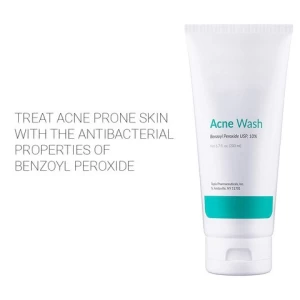 Private Label Benzoyl Peroxide Face Wash with Aloe Vera, Advanced Acne Cleanser