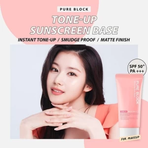 Private Label Pure Block SPF50 Tone Up Sunscreen Korean Cosmetics for Makeup Base