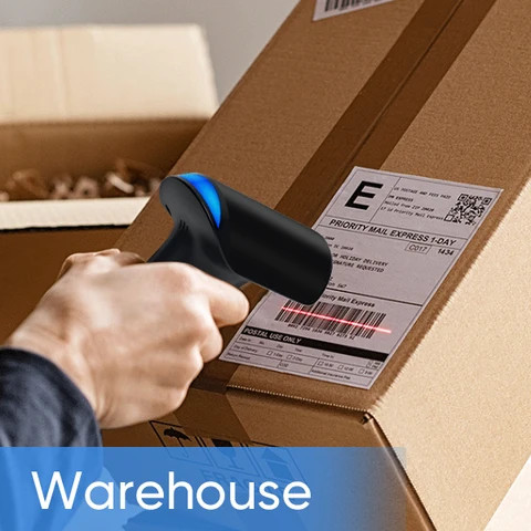 Professional Laser Barcode Scanner with USB Receiver for Supermarket and Warehouse
