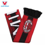 Promotional 100% Knitting Pattern Scarf Jacquard Soccer Fan Scarf