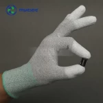 PU Finger Coated Nylon Knitted Cleanroom Gloves Protective Hand Gloves