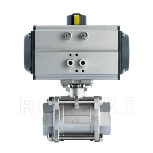 Q611F-16P   Stainless Steel CF8 CF3 CF8M CF3M Three-piece Internal Thread Pneumatic Ball Valve