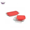 Quality Manufacturer Brand Design Borosilicate Glass Bakeware Dish with Silicone Lid