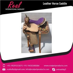 Real Indian Leather Western Horse Saddle