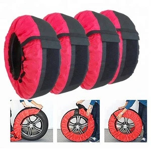 Red Adjustable Waterproof Polyester Spare Car Tire Cover