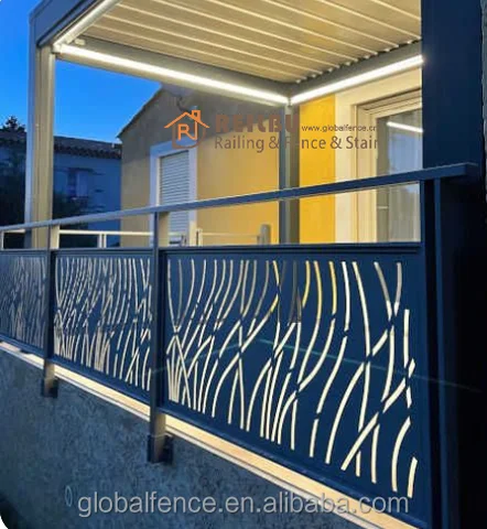 Buy Reilbu Modern Laser Cut Aluminium Handrail Systems Balcony Railing ...