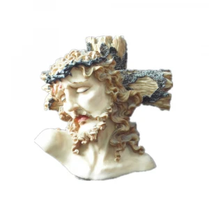 Resin crafts religious Jesus head crucifix cross statue for souvenir