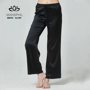 Retail Wholesale Ladies Basic Elegant 100% Silk Satin Adjustable Pajama Pants Sleepwears