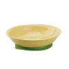 Reusable Baby Plate with Removable Suction Bottom PLA Yellow Round Food Plate for Noodle Puree Microwave and Dishwasher Safe